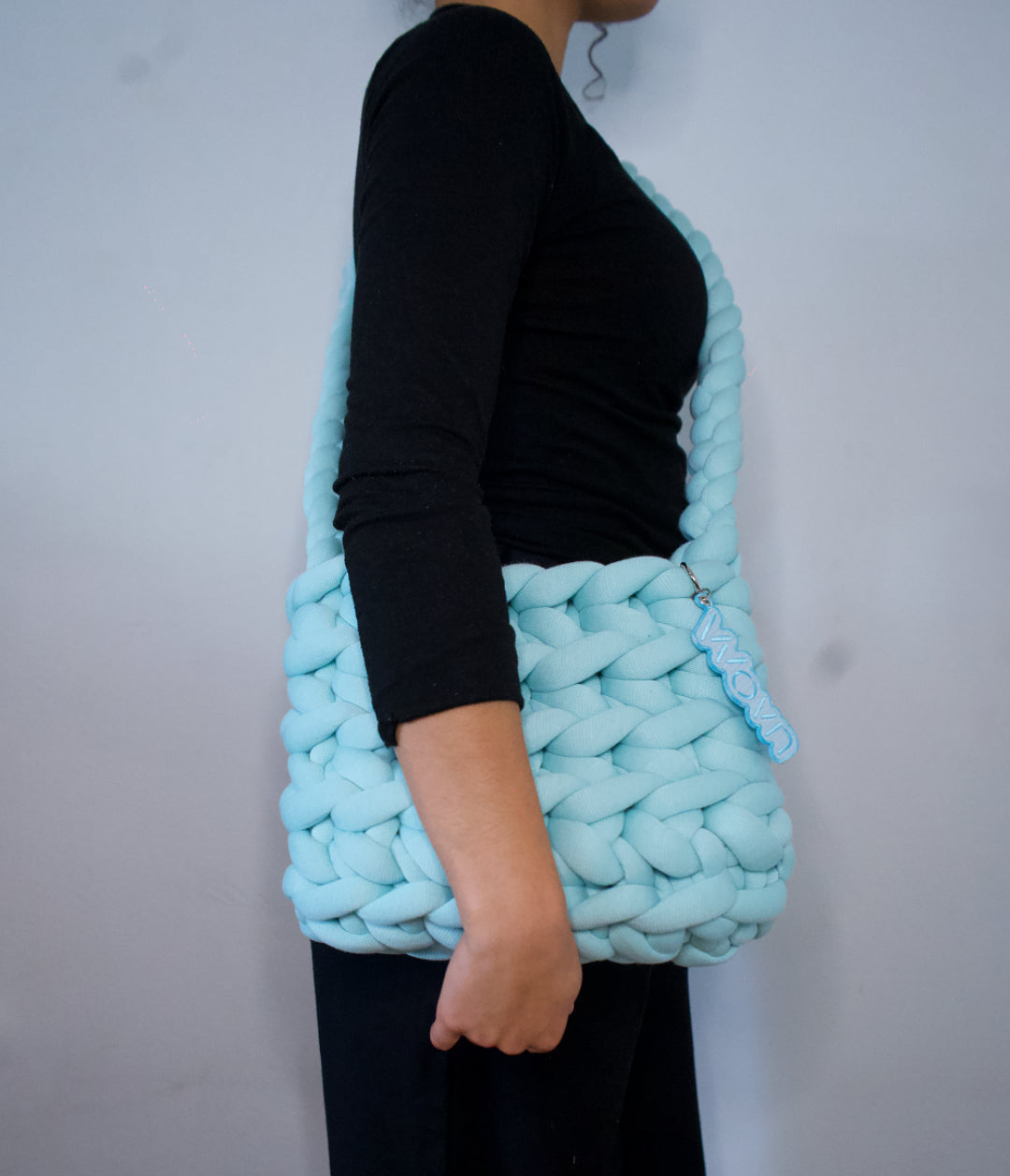 Baby blue crossbody bag