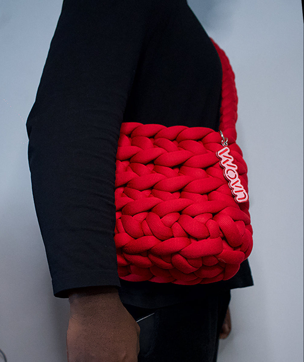 Crimson red crossbody bag