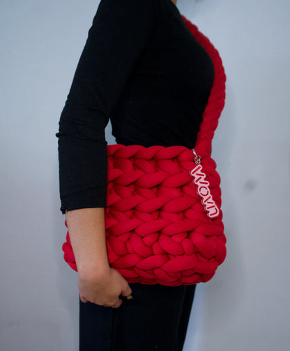 Crimson red crossbody bag