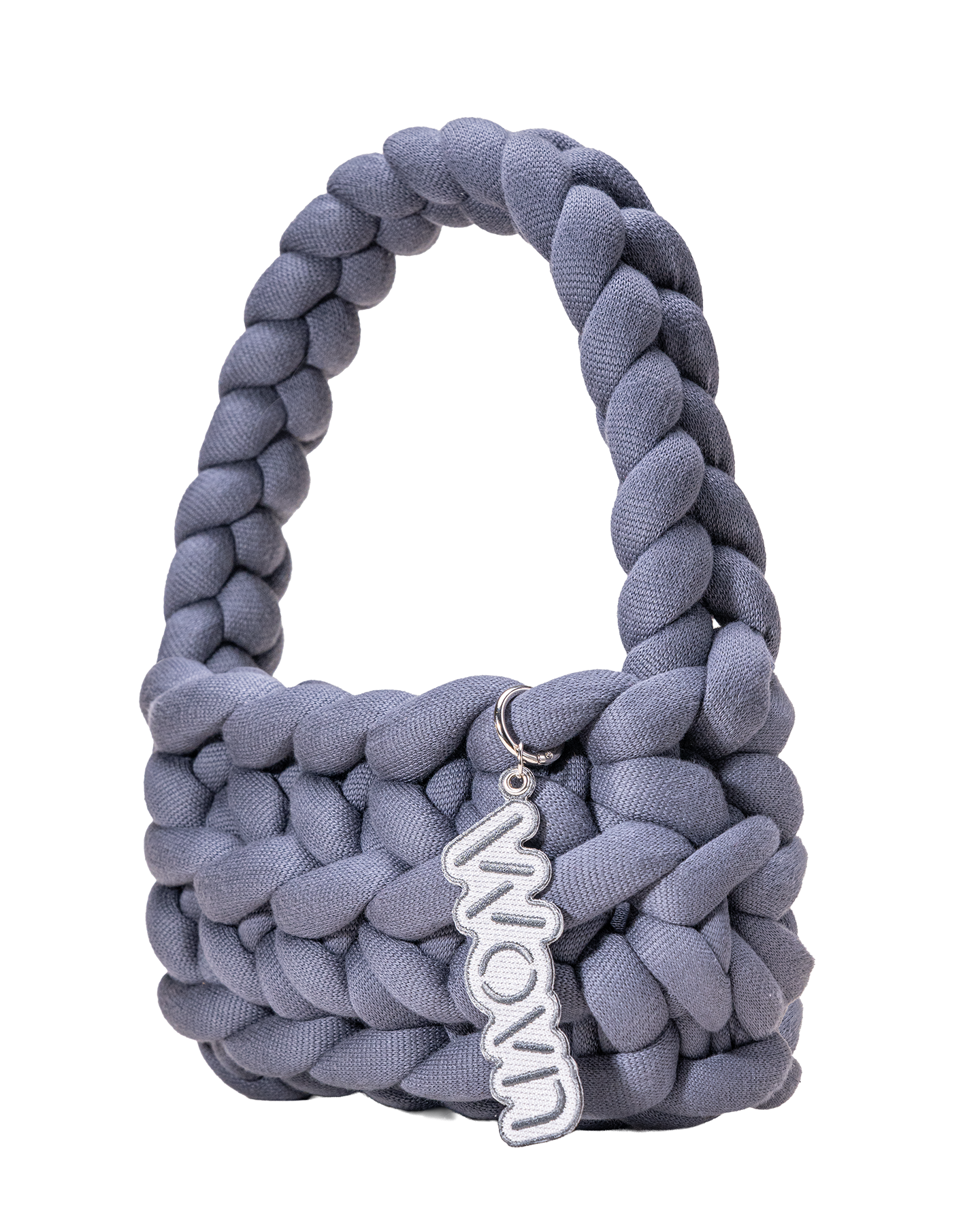 Stone grey basket handbag