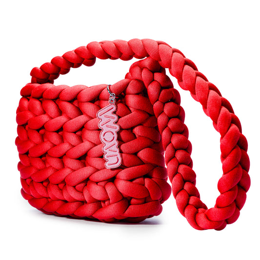 Crimson red crossbody bag