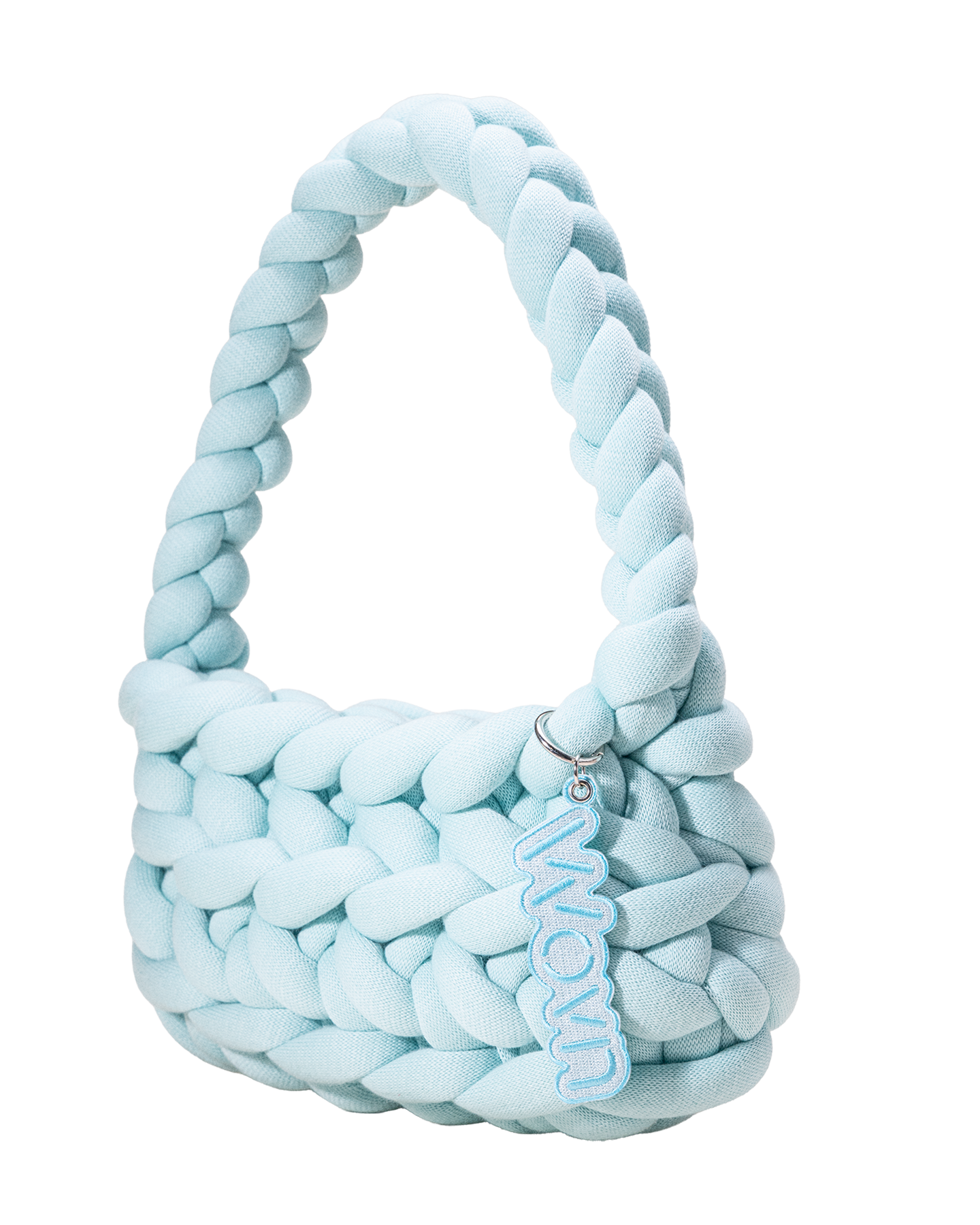 Baby blue basket handbag