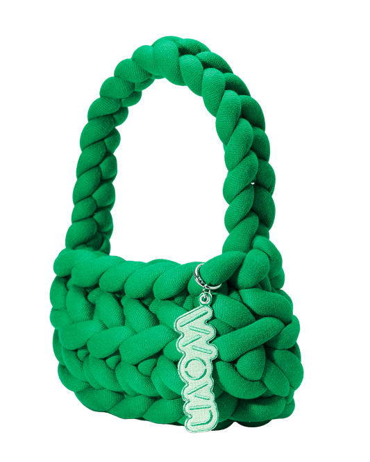 Emerald green basket handbag